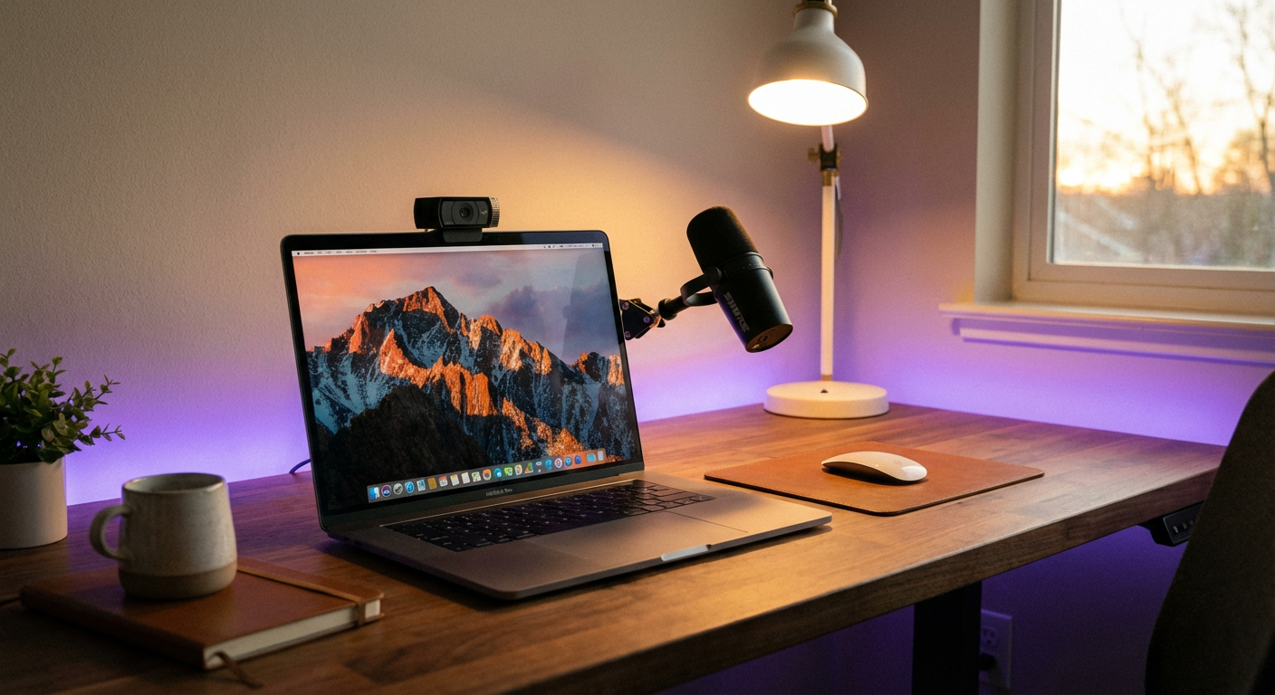 Рабочее место с ноутбуком